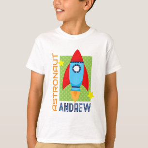 Camiseta Astronauta blanca Nombre Fiesta de cohete espacial