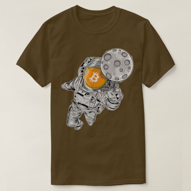Camiseta Astronauta Blockchain Crypto Bitcoin BTC (Diseño del anverso)