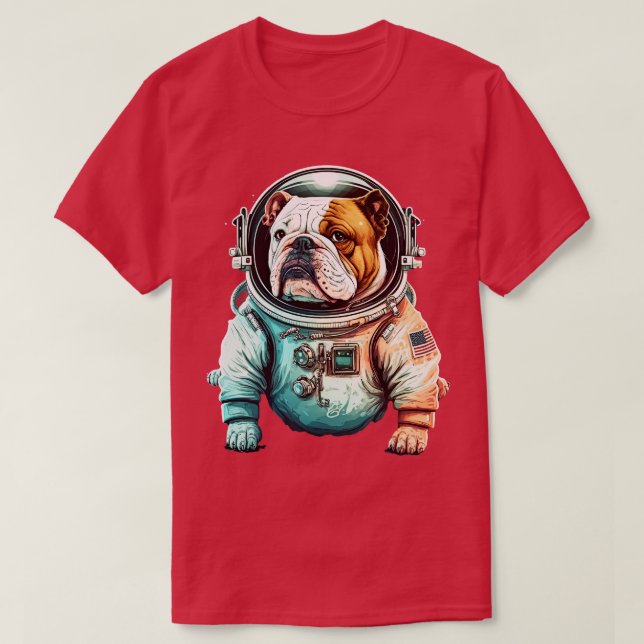 Camiseta Astronauta bulldog 2 (Diseño del anverso)