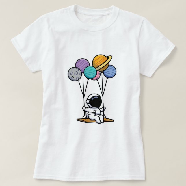 Camiseta Astronauta Camisas de giro astronáutica en el espa (Diseño del anverso)