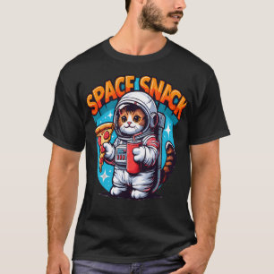 Camiseta Astronauta Cat Space Snack Funny Pizza