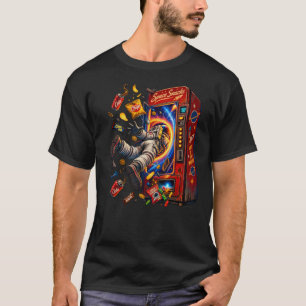 Camiseta Astronauta cayendo a través de una máquina expende