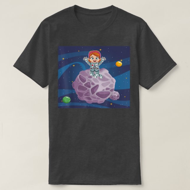 Camiseta Astronauta Chica Asteroide Watch Day 30 de junio  (Diseño del anverso)