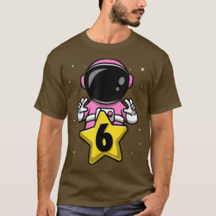 Camiseta Astronauta Chica de cumpleaños de 6 años Fiesta de