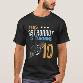 Camiseta Astronauta Chica De Nacimiento De 10 Años