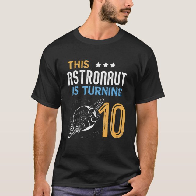 Camiseta Astronauta Chica De Nacimiento De 10 Años (Anverso)