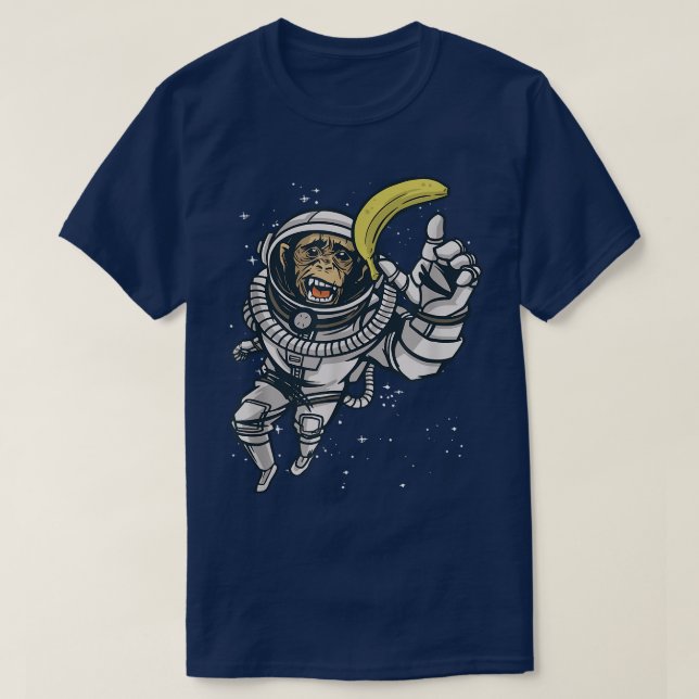 Camiseta Astronauta Chimp Banana T-Shirt (Diseño del anverso)