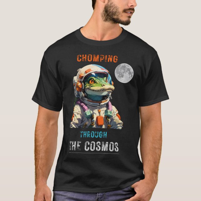Camiseta Astronauta Cocodrilo - Chomping A Través Del Cosmo (Anverso)