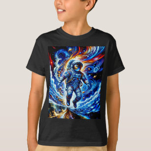 Camiseta Astronauta colorido disfrutando del espacio