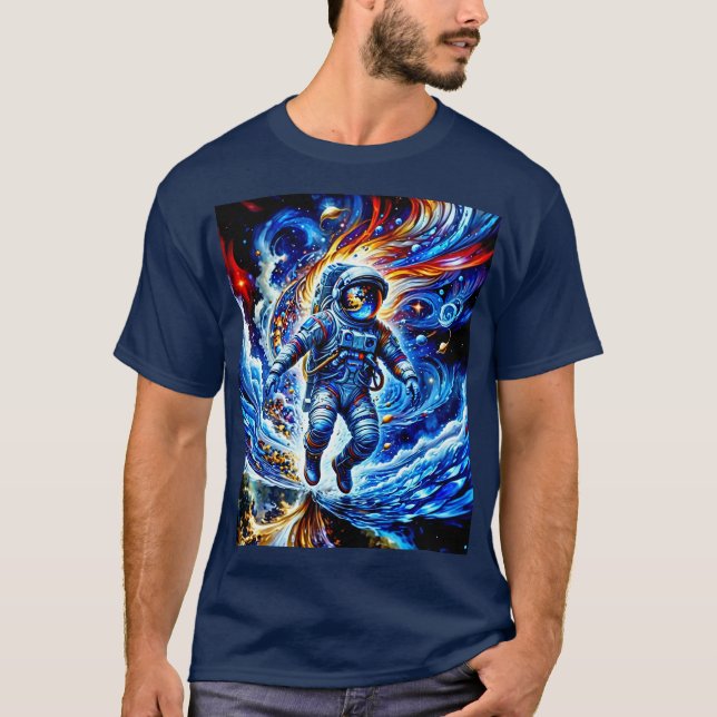 Camiseta Astronauta colorido disfrutando del espacio (Anverso)
