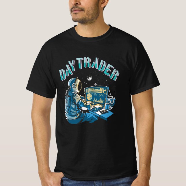 Camiseta Astronauta comerciante de día en el espacio (Anverso)