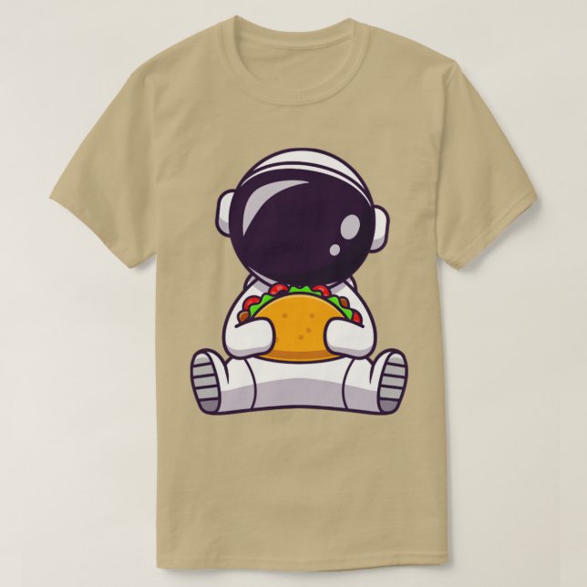Camiseta Astronauta comiendo Personalizado de taco (Diseño del anverso)