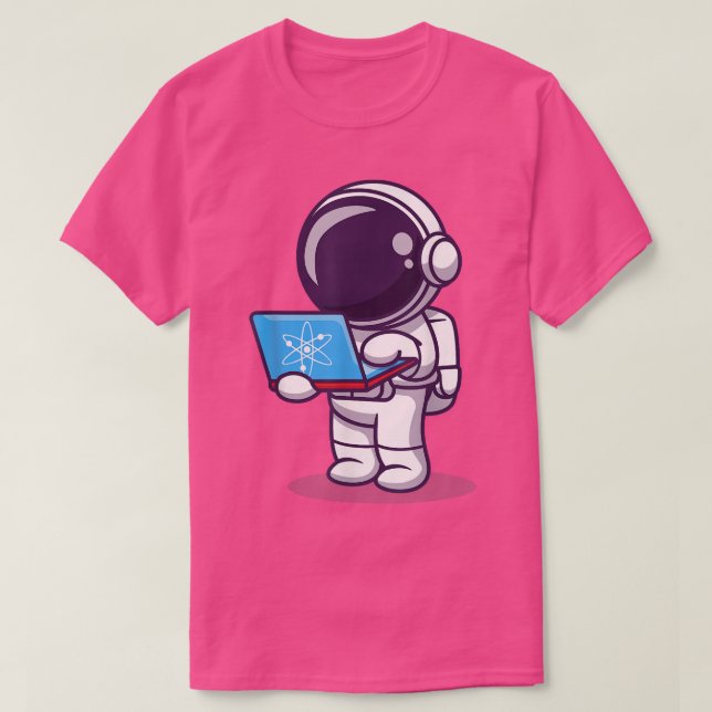 Camiseta Astronauta comprando boleto a la luna con ÁTOMO Co (Diseño del anverso)
