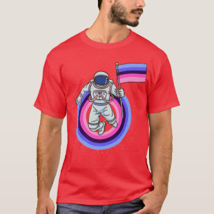 Camiseta Astronauta con bandera de orgullo omnisexual