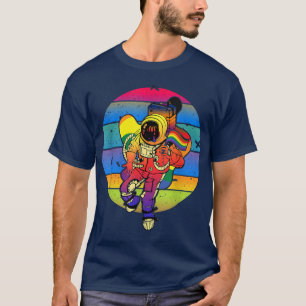 Camiseta Astronauta con bandera LGBT orgulloso de simpatiza