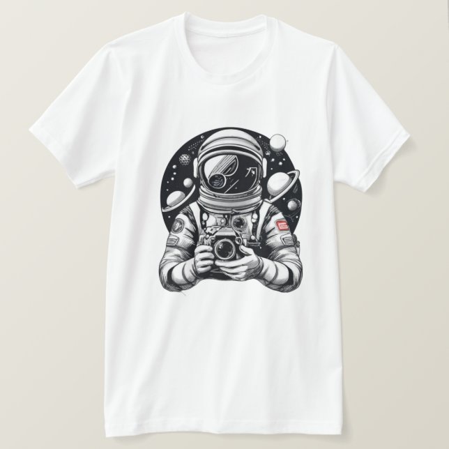 Camiseta Astronauta con cámara (Anverso del diseño)
