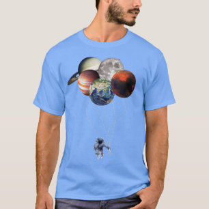 Camiseta Astronauta con espacio de globos planetarios