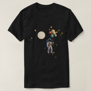 Camiseta Astronauta con globos de planetas Diseño diverti