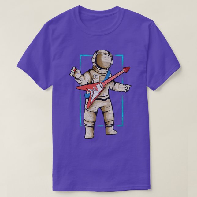 Camiseta Astronauta con guitarra eléctrica (Diseño del anverso)