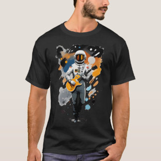 Camiseta Astronauta con música guitarra
