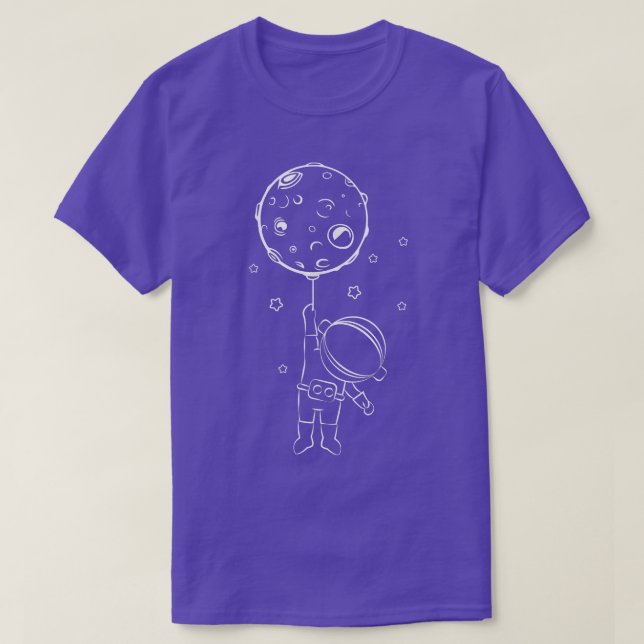 Camiseta Astronauta con niños en globo lunar acosan a T (Diseño del anverso)