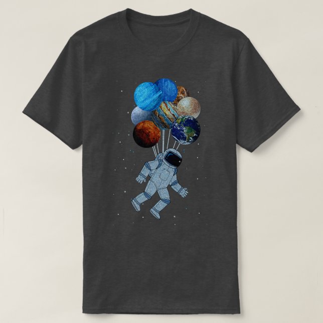 Camiseta Astronauta Con Sistema De Planeta Solar Espacio En (Diseño del anverso)