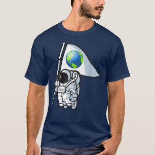Camiseta Astronauta Con Una Bandera De Planeta Tierra Eplor