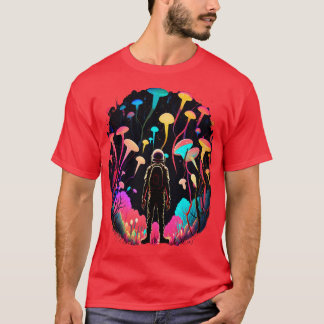 Camiseta Astronauta cósmico Bosque de hongos mágicos Psicod