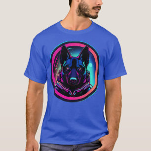 Camiseta Astronauta cósmico del perro espacial del Pastor B