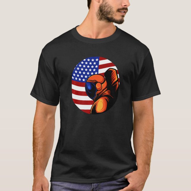 Camiseta Astronauta Cosmonauta Estados Unidos Estados Unido (Anverso)