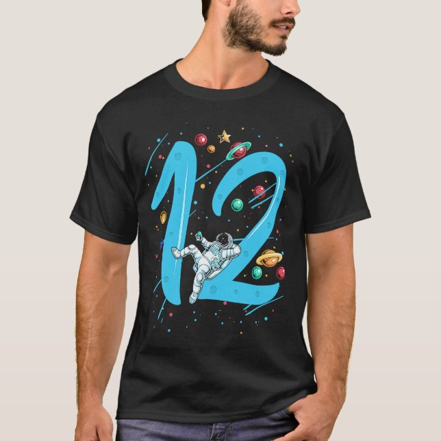 Camiseta Astronauta Cumpleaños 12.º Espacio de Cumpleaños T (Anverso)