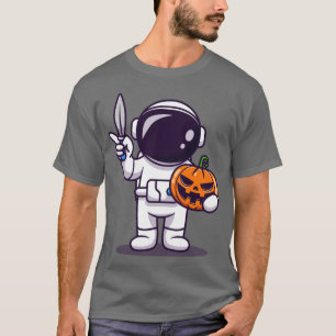 Camiseta Astronauta Cuta Astronauta Aportando Cuchilla Y Pe