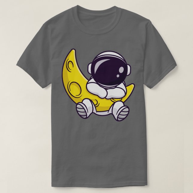 Camiseta Astronauta Cuta Con Personalizado De La Luna De Si (Diseño del anverso)