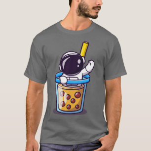 Camiseta Astronauta Cuta En La Taza De Té Leche Boba