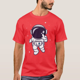 Camiseta Astronauta Cuta Volando En El Personalizado Espaci