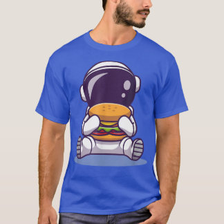 Camiseta Astronauta Cute comiendo hamburguesa Personalizado