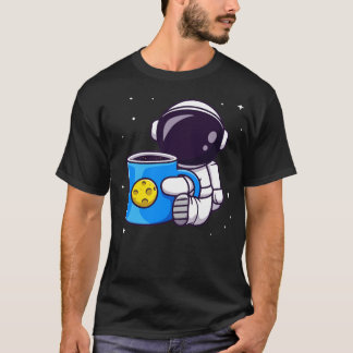 Camiseta Astronauta Cute Holding Cup Personalizado del Espa