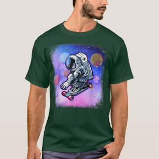 Camiseta Astronauta Cute Skateboarding En Skateboarder Espa