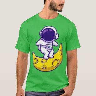 Camiseta Astronauta Cute Surfing On Moon