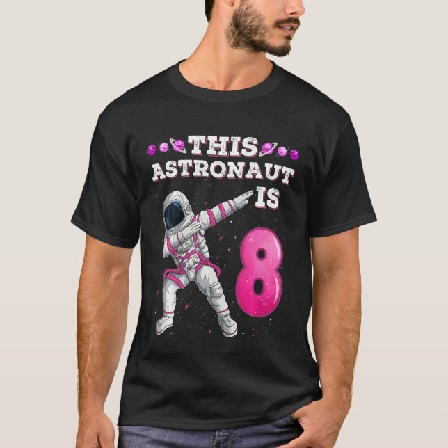Camiseta Astronauta Dabbing de 8 años Chica de cumpleaños S (Anverso)