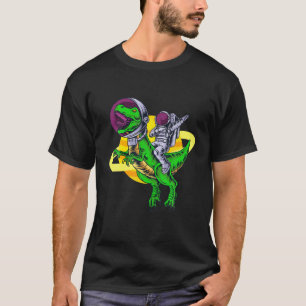 Camiseta Astronauta Dabbing Riendo Un Rex En El Espacio Din