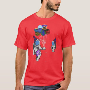 Camiseta Astronauta de 7 años de edad en globo planetario