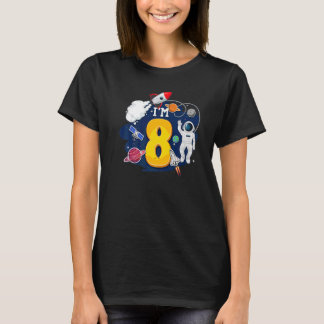 Camiseta Astronauta de 8 años en el espacio exterior 8 cump