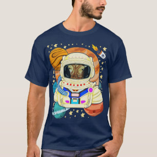 Camiseta astronauta de animales de la jirafa de la ciencia 