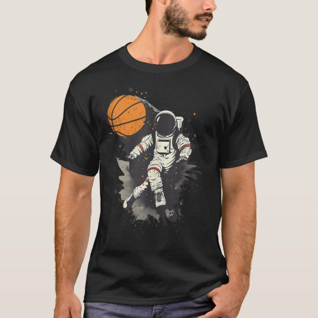 Camiseta Astronauta de arte de baloncesto dibujando perlas  (Anverso)