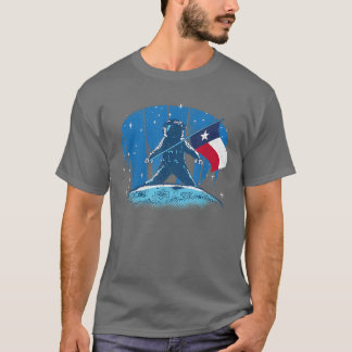 Camiseta Astronauta de bandera texana patriota de aterrizaj