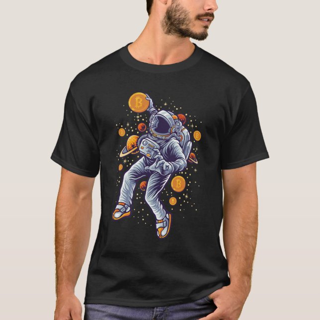 Camiseta Astronauta de Bitcoin a la luna - Cripto de Bitcoi (Anverso)