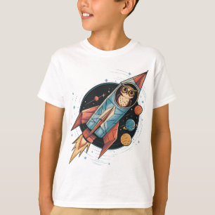 Camiseta Astronauta de búho aventura espacial caprichosa