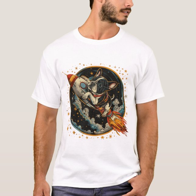 Camiseta Astronauta de Bulldog francés (Anverso)