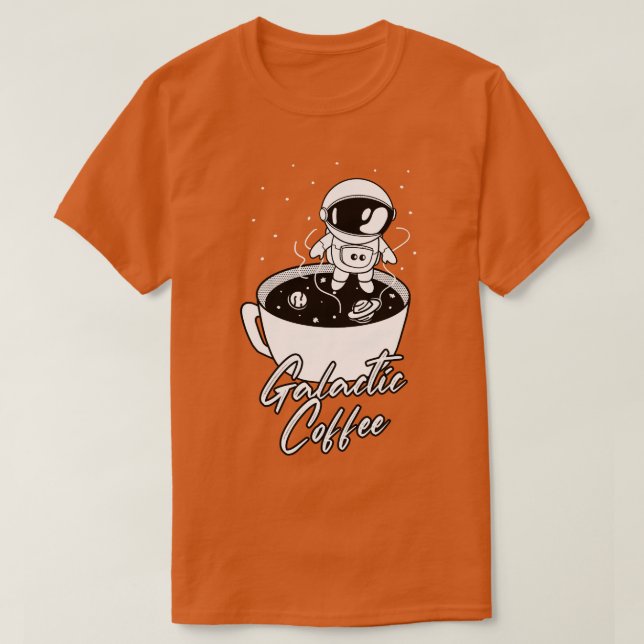 Camiseta Astronauta De Café Galáctico Cute En El Espacio (Diseño del anverso)